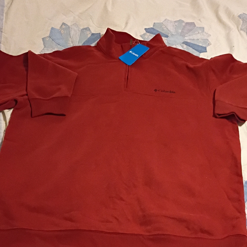 Columbia Brick Red Half-Zip Pullover
